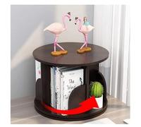 GOOPEEG Librería,Estantería Moderna, Estantería De Escritorio Giratoria 360 Grados, Organizador, Estante Almacenamiento para El Hogar Y La Oficina, Soporte Decoración Dormitorio(Black Walnut)