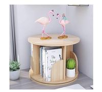 GOOPEEG Librería,Estantería Moderna, Estantería De Escritorio Giratoria 360 Grados, Organizador, Estante Almacenamiento para El Hogar Y La Oficina, Soporte Decoración Dormitorio(Light Walnut)