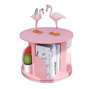 GOOPEEG Librería,Estantería Moderna, Estantería De Escritorio Giratoria 360 Grados, Organizador, Estante Almacenamiento para El Hogar Y La Oficina, Soporte Decoración Dormitorio(Pink)