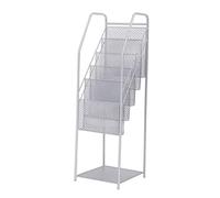GOOPEEG Librería,Estantería Moderna, Estantería De Hierro Forjado, Suelo Nórdico, Estante Libros Esquina para Sala Estar, Estantes para Y Revistas Modernos Sencillos Dormitorio(Blue,Silver)