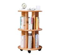 GOOPEEG Librería,Estantería Moderna, Estantería De Madera Maciza 2 Niveles con Polea, Pequeña Contratada, Consola Recepción, Estante para Sala Estar, Sofá, Borde Móvil Dormitorio(Primary Color)