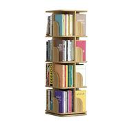 GOOPEEG Librería,Estantería Moderna, Estantería Giratoria Creativa, Multicapa, Simple, De Esquina, Organizadora, Estanterías para El Hogar Dormitorio(4 Tiers,Without Wheels)