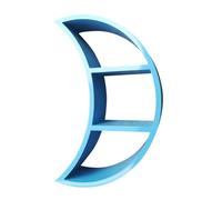 GOOPEEG Librería,Estantería Moderna, Estantería montada en la Pared con Forma de Luna, Tablero Densidad, estantería para Libros, para Oficina casa Dormitorio(Blue)