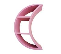 GOOPEEG Librería,Estantería Moderna, Estantería montada en la Pared con Forma de Luna, Tablero Densidad, estantería para Libros, para Oficina casa Dormitorio(Pink)