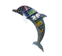 GOOPEEG Librería,Estantería Moderna, Estantería Montada En La Pared Que Cuelga Simple De Delfines Exhibición para El Hogar Y Oficina Dormitorio(Blue,118 * 15 * 56cm)