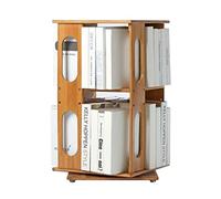 GOOPEEG Librería,Estantería Moderna, Estantería Simple Giratoria De Dos Capas 360 °, Decoración Piso Múltiples Escritorio Y Moderno Dormitorio(Round Type)