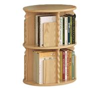 GOOPEEG Librería,Estantería Moderna, Estantes De Madera Giratorios del Estante para Libros 360° para El Derecho Piso Ministerio Interior Dormitorio(2 Tier)
