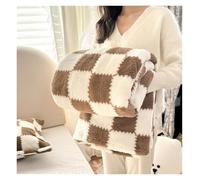 GOOPEEG Manta suave y cálida de forro polar para cama, manta cálida a cuadros para invierno, mantas suaves y peludas, para dormitorio, cama individual, sofá (ruina, 150 x 200 cm)