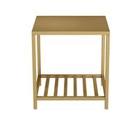 GOOPEEG Mesa Auxiliar, Estante De Almacenamiento 2 Niveles, Mesa Auxiliar, Escritorio Té Creativo, Mesita Noche Vintage, Arte del Hierro Mueble para Dormitorio(Black)