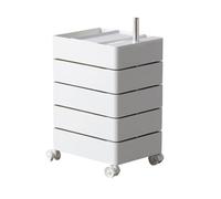 GOOPEEG Mesa Auxiliar, Mesita De Noche Nórdica Móvil con Ruedas Y Armario Almacenamiento For Sala Estar Mueble para Dormitorio(White)