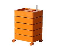 GOOPEEG Mesa Auxiliar, Mesita De Noche Nórdica Móvil con Ruedas Y Armario Almacenamiento For Sala Estar Mueble para Dormitorio(Oranje)