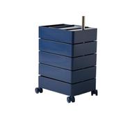 GOOPEEG Mesa Auxiliar, Mesita De Noche Nórdica Móvil con Ruedas Y Armario Almacenamiento For Sala Estar Mueble para Dormitorio(Blue)