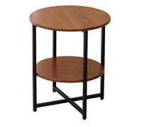 GOOPEEG Mesa Auxiliar, Mesita De Noche Redonda para Patio Interior Y Exterior, Estrecha para Libros Artículos Diversos Mueble para Dormitorio(A)