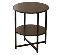 GOOPEEG Mesa Auxiliar, Mesita De Noche Redonda para Patio Interior Y Exterior, Estrecha para Libros Artículos Diversos Mueble para Dormitorio(B)