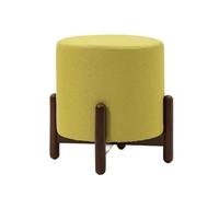 GOOPEEG Otomano Taburete Reposapiés Redondo De Tela Multifuncional con Patas Madera For Entrada Reposapies Sofa(Grün)