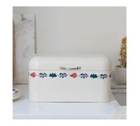 GOOPEEG Panera Para Panadería Bread Bin Caja De Pan Metal Soporte Para Con Tapa Abatible Panera Simple Patrón Decoración Almacenamiento Engrosada Casero Tostadas Y Bagels(30 * 18 * 15.5cm)