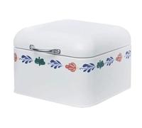 GOOPEEG Panera Para Panadería Bread Bin Caja De Pan Metal Soporte Para Con Tapa Abatible Panera Simple Patrón Decoración Almacenamiento Engrosada Casero Tostadas Y Bagels(20 * 20 * 13.5cm)