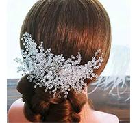 GOOPEEG Peines para el Pelo de Novia, Accesorios Elegantes para El Cabello para Boda, Joyería Hecha A Mano con Diamantes De Imitación De Cristal, Fiesta Nupcial, Graduación Boda Fiesta Velada(Gold)