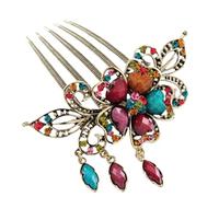 GOOPEEG Peines para el Pelo de Novia, Accesorios para El Peine del Lado del Pelo De Las Mujeres con Borla Clips Decorativos Retro del Peine del Pelo Rhinestone Boda Fiesta Velada(A)