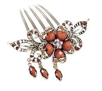 GOOPEEG Peines para el Pelo de Novia, Accesorios para El Peine del Lado del Pelo De Las Mujeres con Borla Clips Decorativos Retro del Peine del Pelo Rhinestone Boda Fiesta Velada(B)