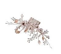GOOPEEG Peines para el Pelo de Novia, Peineta para Boda, Diadema Nupcial, Accesorio Dorado para El Cabello, Flor, Diadema Nupcial para Boda, Damas Boda Fiesta Velada