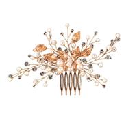 GOOPEEG Peines para el Pelo de Novia, Pelo 2 Uds Peine Lateral De Metal De Pavo Real Dorado Estilo Chino Velo De Boda Peine con Pinza para El Pelo Boda Fiesta Velada(Gold)