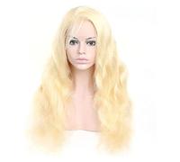 GOOPEEG Peluca de Cabaret Pelucas Rubias Para Mujer Peluca Ondulada Larga, Cabello Humano Peluca Rubia Peluca De Pelo Ondulado Largo Y Rizado Parte Media Pelucas Disfraz