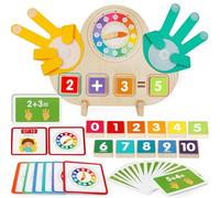 Goorder Juegos Educativos Niños 3 Años, Juguetes Montessori Matemáticas de Madera, Contando Juego de Aprendizaje e Identificar Tiempo, Juguete de Madera 3 4 5 Años Niños Niñas