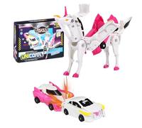 Goorder Juguetes para niños de 3 a 8 años, coche de unicornio transformable, deformación automática de conexiones magnéticas, juguete transformador para niños, niñas de 3 a 7 años, juguete educativo,