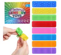 Goorder Paquete de 8 Juguetes de succión texturizados para niños con Autismo y calmantes, Juguetes sensoriales para niños y Adultos, Juguetes sensoriales para aliviar la ansiedad, Tiras antiestrés