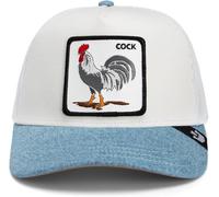Goorin Bros Rooster Fan Institution Ball Club Gallo Diseño Vaquero Blanco Azul Claro Gorra de Camionero Ajustable
