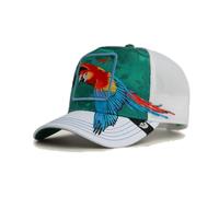 Goorin Bros. Gorra Trucker Guapo Honduras Macaw The Farm, Verde con Loro Bordado, Malla Blanca