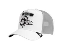 Goorin Bros Gorra Trucker Queen Bee con Abeja Bordada, Blanca y Gris, Talla Única Unisex