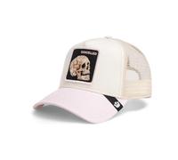 Goorin Bros. Gorra Trucker The Cancelled Skull Whisper, The Farm, Beige y Rosa, con Parche de Calavera Bordada