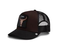 Goorin Bros Gorra Trucker The Farm Dead Skull – Parche bordado de calavera – Marrón y Negro
