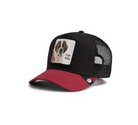 Goorin Bros. Gorra Trucker The Farm Top Dog, Color Negro y Rojo, con Parche Bordado de Perro