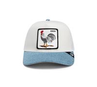 Goorin Bros Rooster Fan Institution Ball Club Gallo Diseño Vaquero Blanco Azul Claro Gorra de Camionero Ajustable