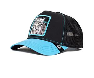 Goorin Bros The Farm Glow Cats Collection Gorra tipo trucker unisex que brilla en la oscuridad, rayas azules, talla única, Mancha azul, talla única
