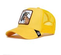 Goorin Bros The Farm Original Gorra tipo camionero de temporada para hombres y mujeres, dorada, The G.O.A.T., talla única, talla única