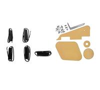 Goorvoucs 1 juego de golpeador/cavidad/cubiertas de interruptor/placa selectora de pastilla y 5 pastillas de cuello de guitarra Humbucker de doble riel caliente