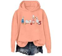 Goose Baking - Sudadera con capucha para mujer, divertida sudadera para hornear gansos tontos Let's Get A Baked, suéter para amantes de los panaderos, naranja, L
