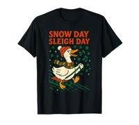 Goose Christmas Funny Santa Snow Day Trineo Camiseta