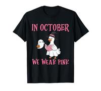 Goose Ghost Breast Cancer Awareness We Wear Pink Halloween Camiseta