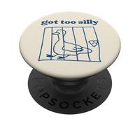 Goose Got Too Silly Prison Divertido Cárcel Animal Niños Hombres Mujeres PopSockets PopGrip Adhesivo