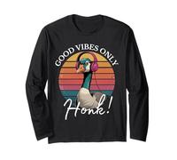 Goose Listening to Music tee | Funny Autism Sensory Goose Manga Larga