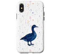 Goose Lover Vintage Blue Cottagecore Nature Bird Watching Carcasa para iPhone X/XS
