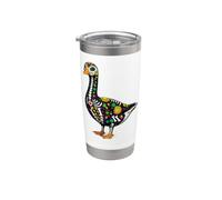 Goose Mexican Sugar Skull Calavera Viva México Girl Party Vaso térmico de acero inoxidable de doble pared