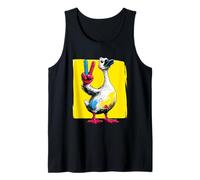 Goose Peace Sign Retro Pop Bird Personaje Gráfico Gesto Camiseta sin Mangas
