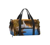 Goose Pond Reeds - Bolsa de lona deportiva con compartimento para zapatos, ligera, para gimnasio, fin de semana para hombres y mujeres, bolsa de viaje impermeable con bolsillo húmedo