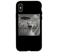 Goose Selfie With Alien UFO Shirt Funny Goose UFO San Diego Carcasa para iPhone X/XS